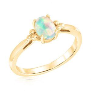 10k yellow gold opal ring set